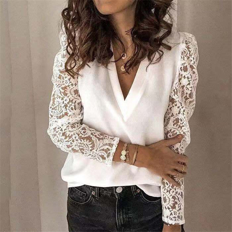 Lace long sleeves blouse