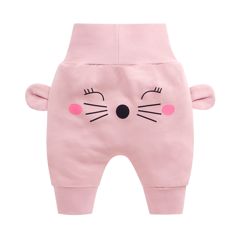 New Boys And Girls Big Pp Pants Baby High Waist Belly Pants Children'S Casual Trousers Trend