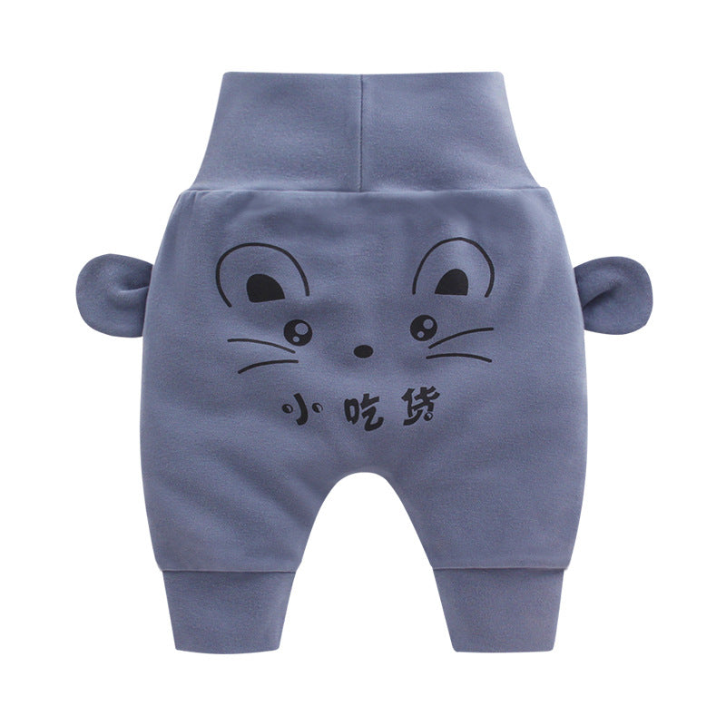 New Boys And Girls Big Pp Pants Baby High Waist Belly Pants Children'S Casual Trousers Trend