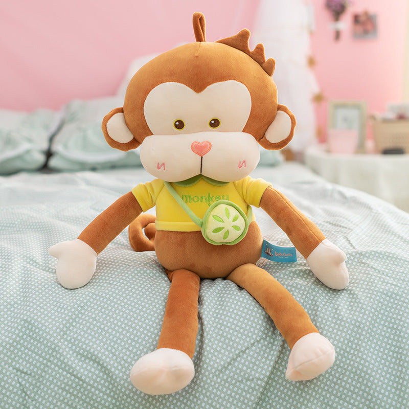 Fruit Butt Monkey Doll Backpack Travel Little Monkey Plush Toy Grab Machine Doll Gift Shop Birthday Gift
