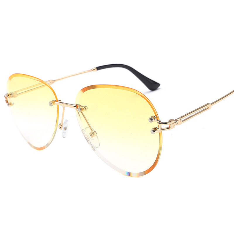 Fashion Rimless Cut-Edge Sunglasses For Women Who Are Thin, Anti-Ultraviolet Sunglasses, Driving Travel Glasses