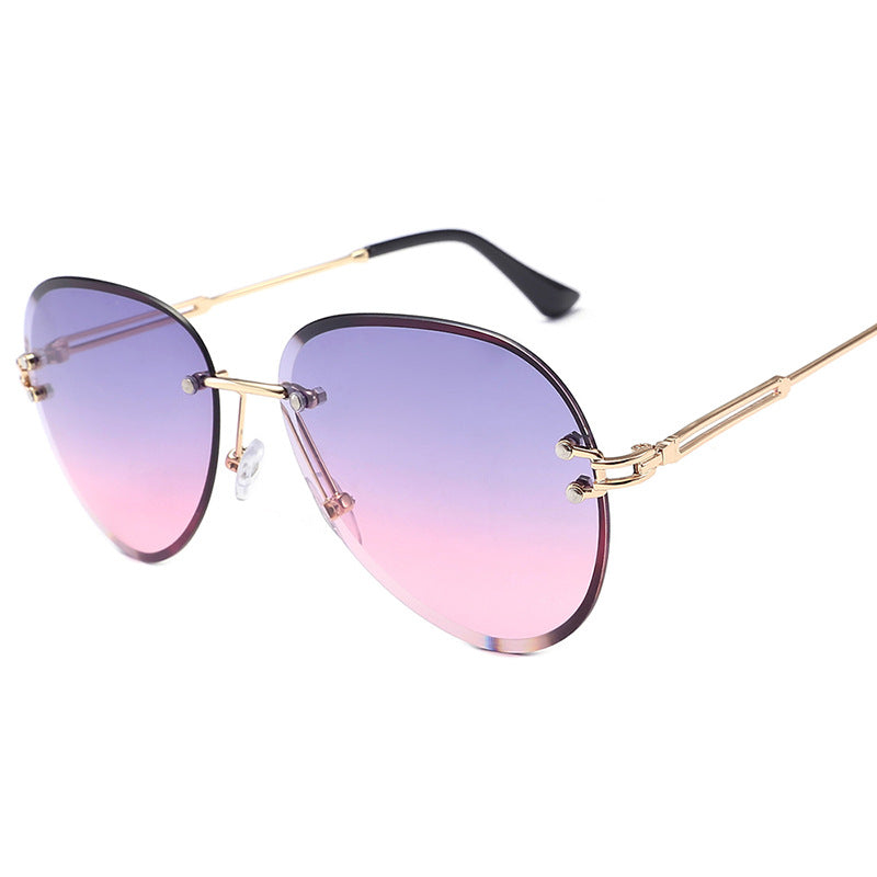 Fashion Rimless Cut-Edge Sunglasses For Women Who Are Thin, Anti-Ultraviolet Sunglasses, Driving Travel Glasses