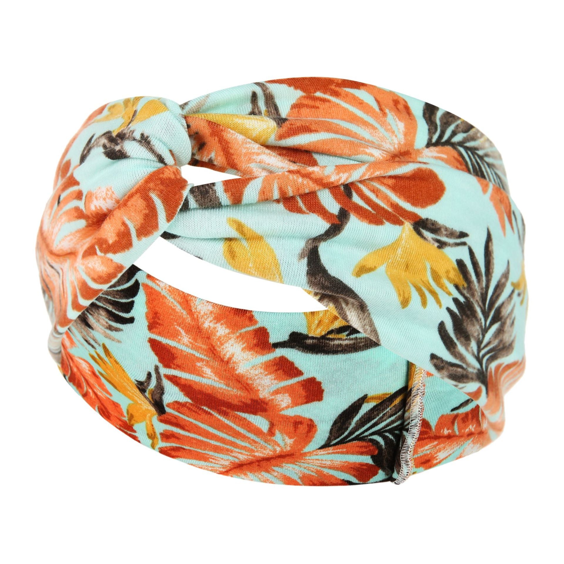 Women's Printed Knitted Wide-Brimmed Cross Headband