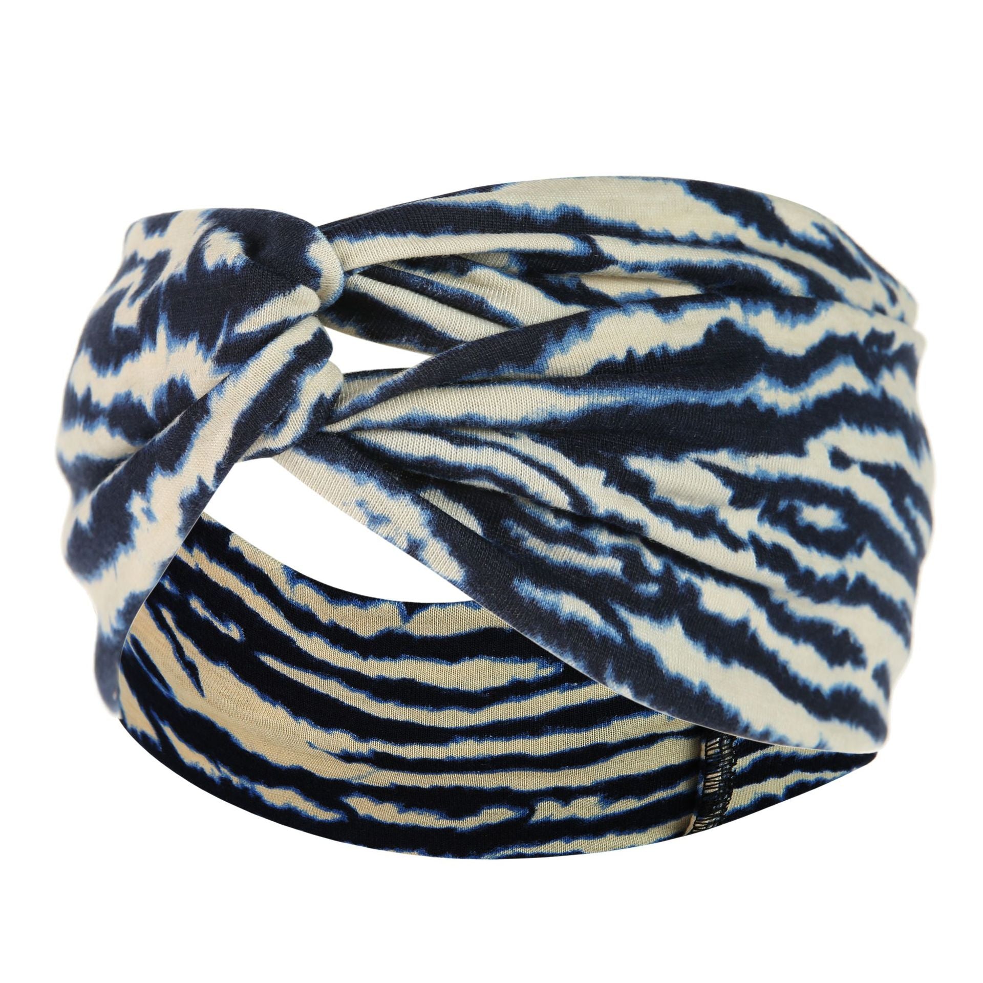 Women's Printed Knitted Wide-Brimmed Cross Headband