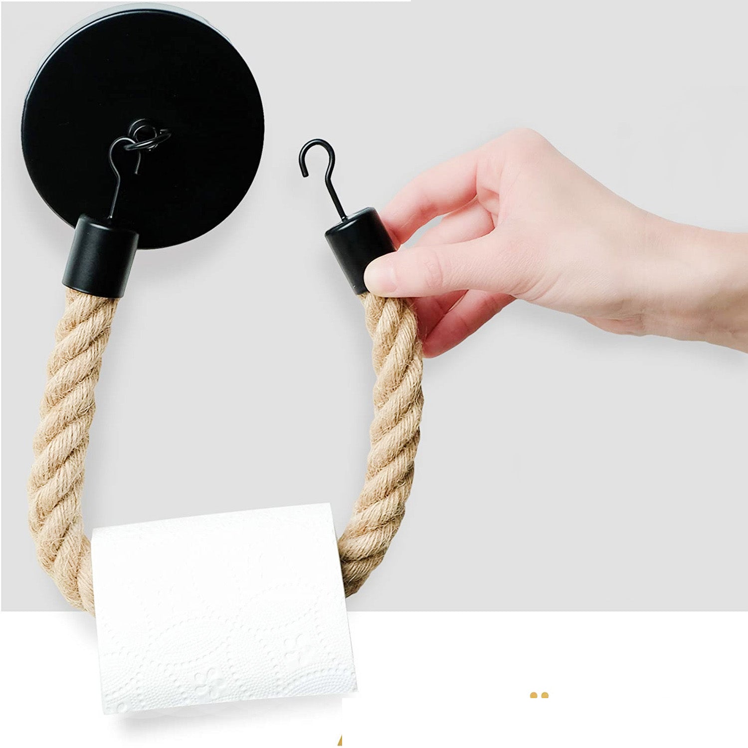 Hemp rope paper towel holder