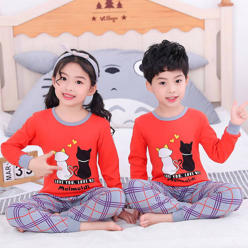 Children'S Underwear Suit Boys And Girls Long-Sleeved Baby Cotton Autumn Clothes Long-Sleeved Cotton Sweater