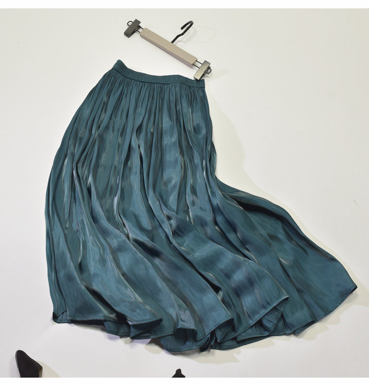 Mid-Length Satin Half Skirt