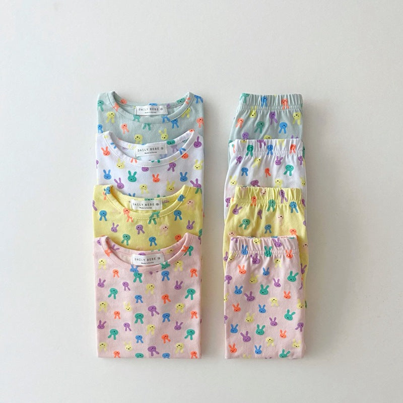 Spring and summer split pajamas for boys and girls
