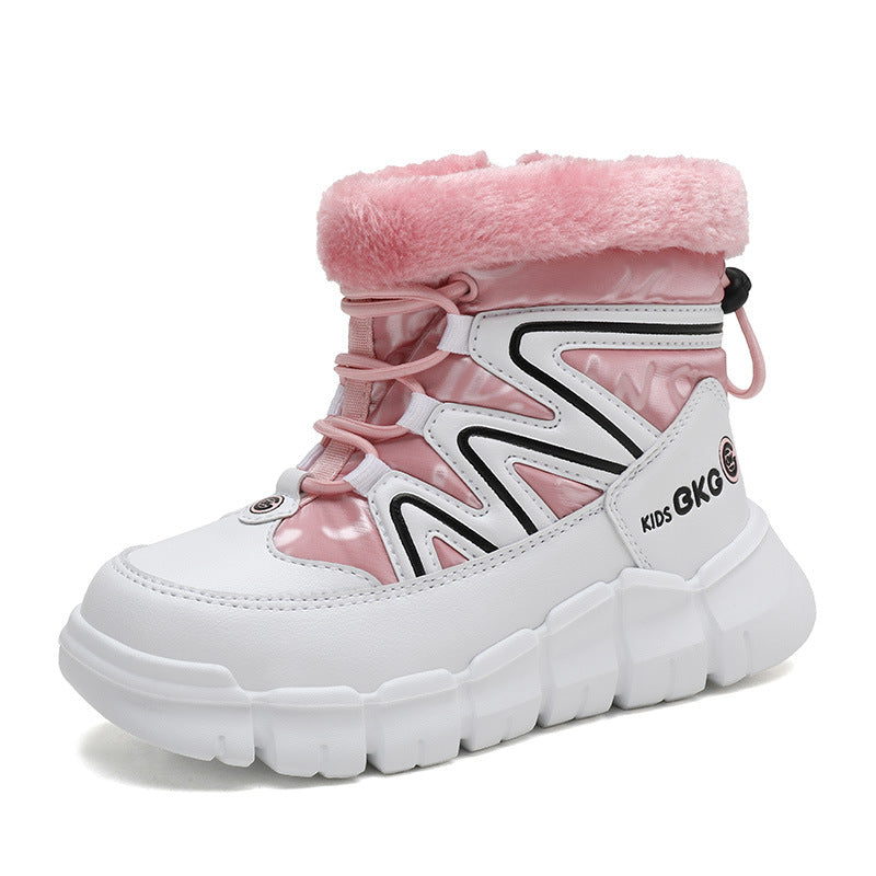 Children's Big Cotton Plus Velvet Thick Warm Snow Boots