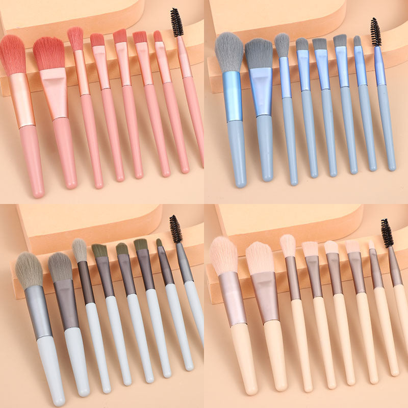8 Small Makeup Brushes Morandi Portable Beauty Tool Soft Hair Makeup Brush