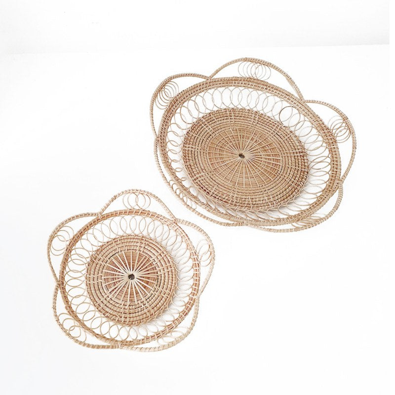 Hand-woven rattan coaster for storage