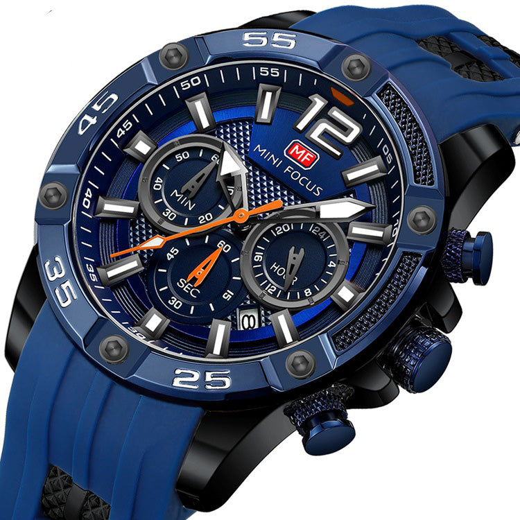 Minifix Fox Mf0349g Fashion Personality Quartz Watch Silicone Strap Luminous Men''s Watch