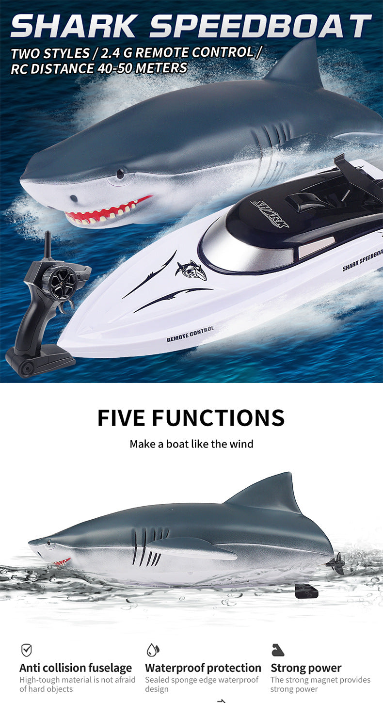 Remote Control Shark Two-in-one High-speed Speedboat Rechargeable Children's Remote Control Electric Boy Toy Wholesale