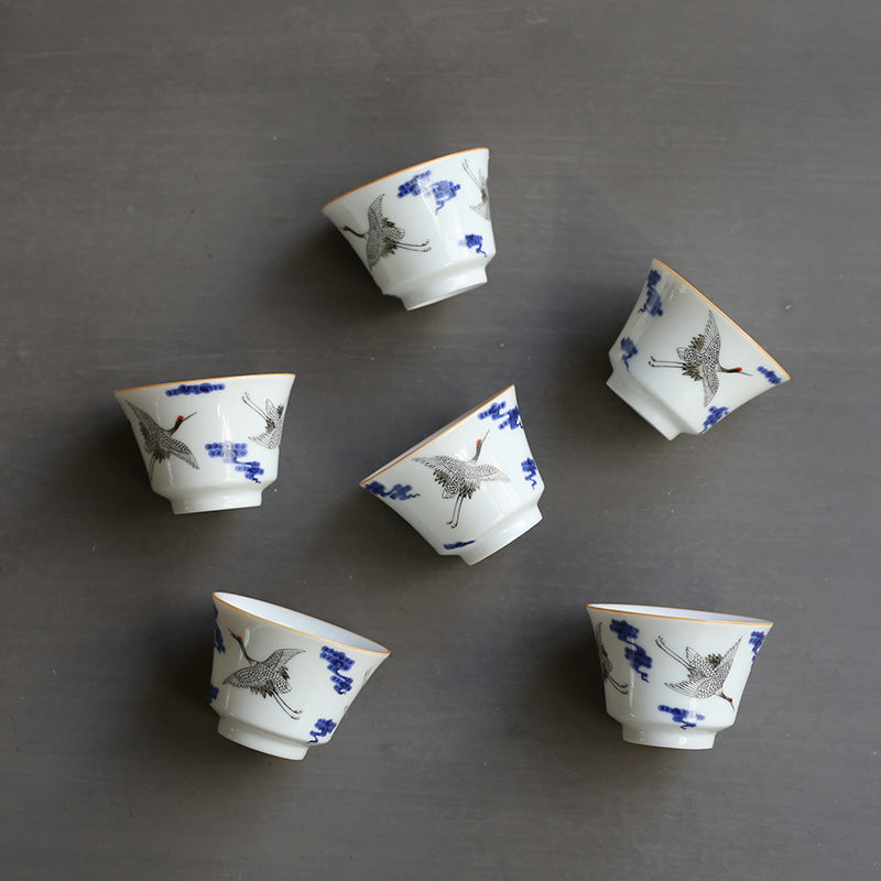 Blue And White Porcelain Ink And Blue Clouds Straight Up Kung Fu Tea Cup