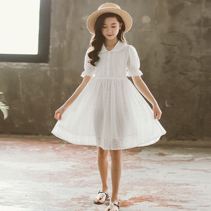 Cotton Short-sleeved  Dress