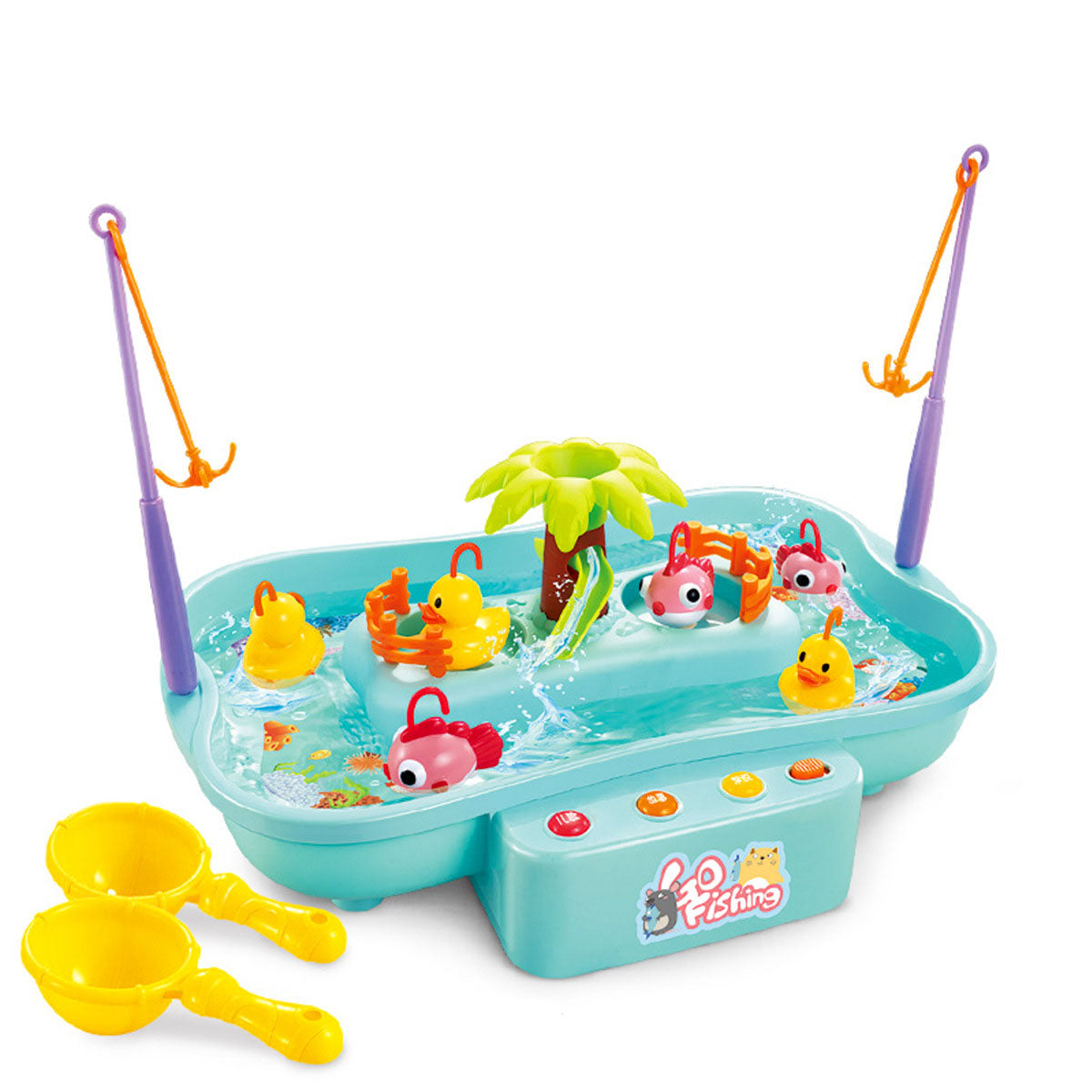 Mini Rotating Duck Fishing Game Set Fully Automatic Light And Music Children'S Play House Toys