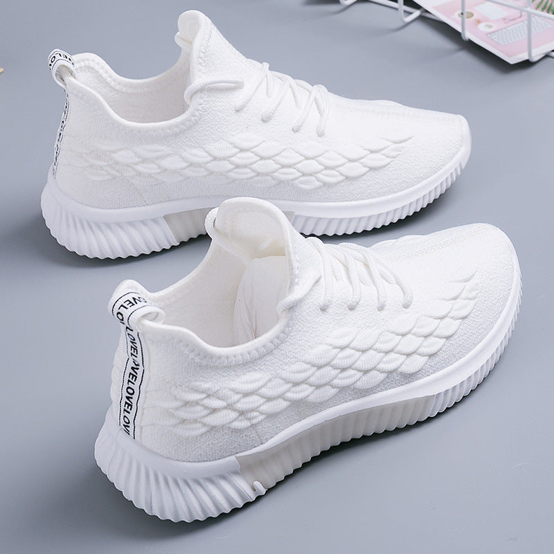 Flying Woven Breathable Sports Shoes Student Running Casual Shoes