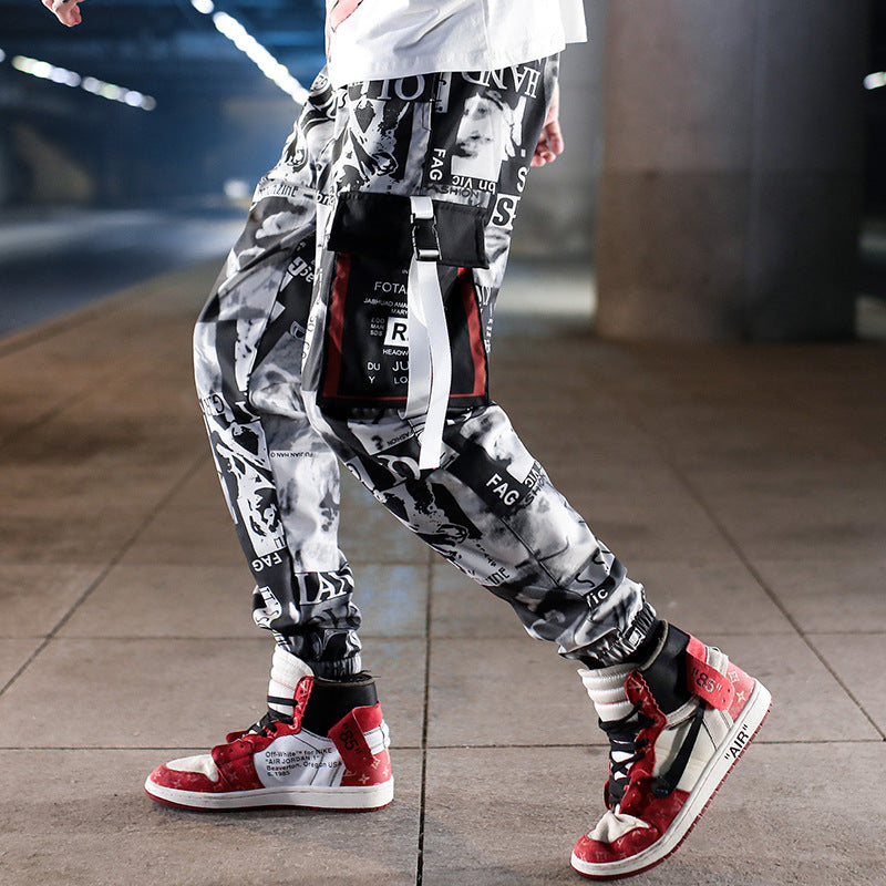 Buy DOSLAVIDA Mens Baggy Hip Hop Jeans Loose Fit Jogger Denim Pants  Stylish Printed Dance Skateboard Cargo Jeans with Pockets Ablack XLarge  at Amazonin