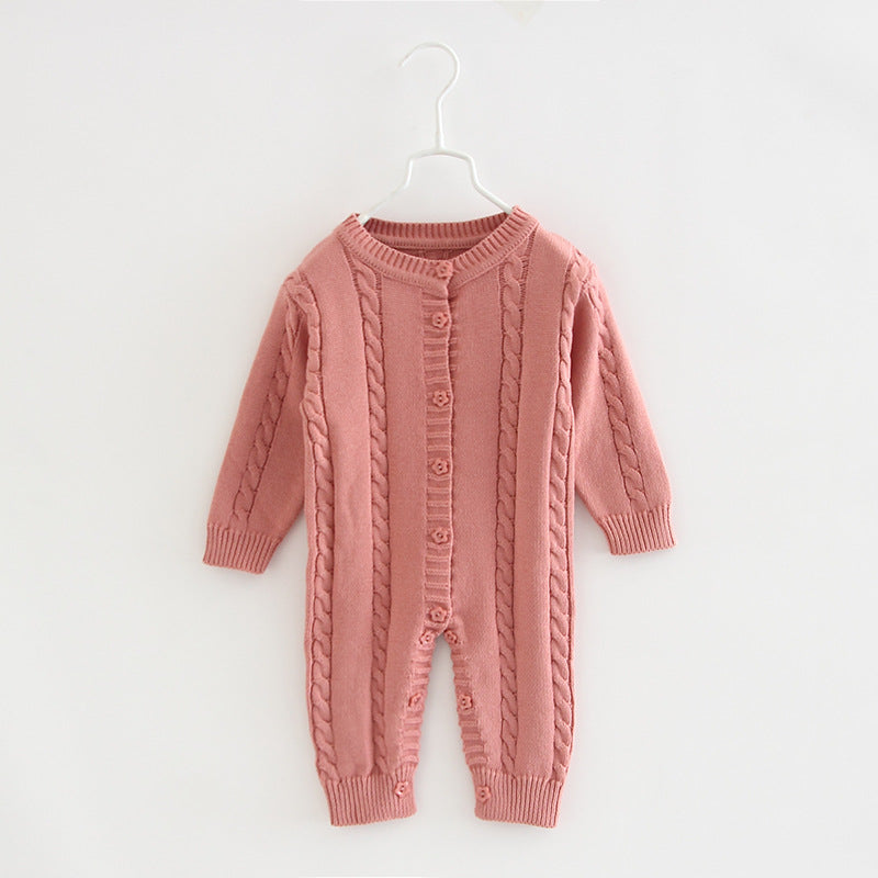 Spring and Autumn Baby Knitted Romper Winter Long Sleeve Newborn Girls Sweater Cotton Romper Baby Jumpsuit