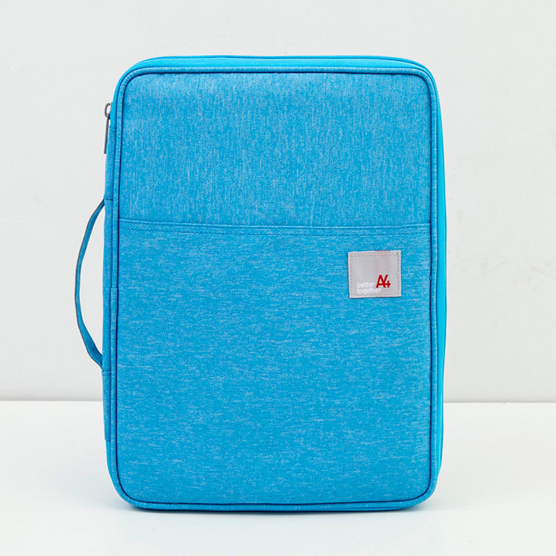 Portable File Bag File Storage Multi-Layer Information Bag Zipper Canvas Female Briefcase
