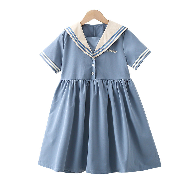 Cuhk Children'S Summer College Style Skirt Korean Style Western-Style Children'S Princess Dress