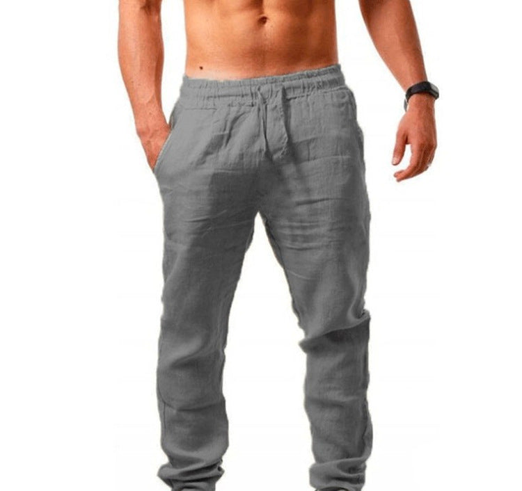 Breathable Cotton And Linen Loose Casual Sports Trousers