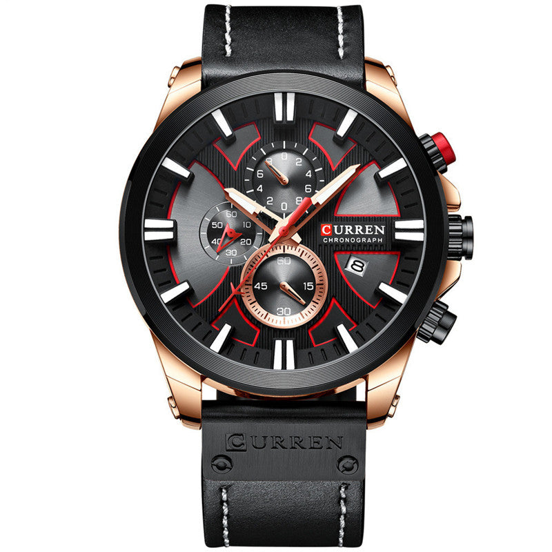 Quartz Belt Watch Six-hand Multi-function Calendar Men's Watch