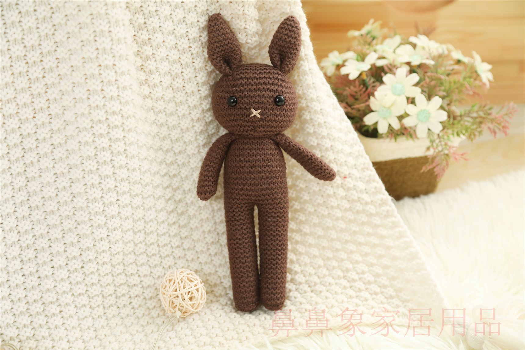 New Handmade Rabbit Crochet Wool Doll Animal Stuffed Plush Toy Baby Soothing Baby Sleeping Plush Toy Gifts For Kids Birthday