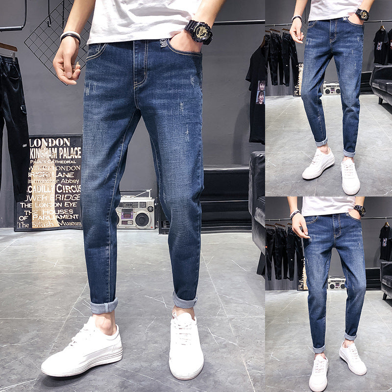 New Korean Version Of The Trend Of Slim Feet Young Long Jeans Men