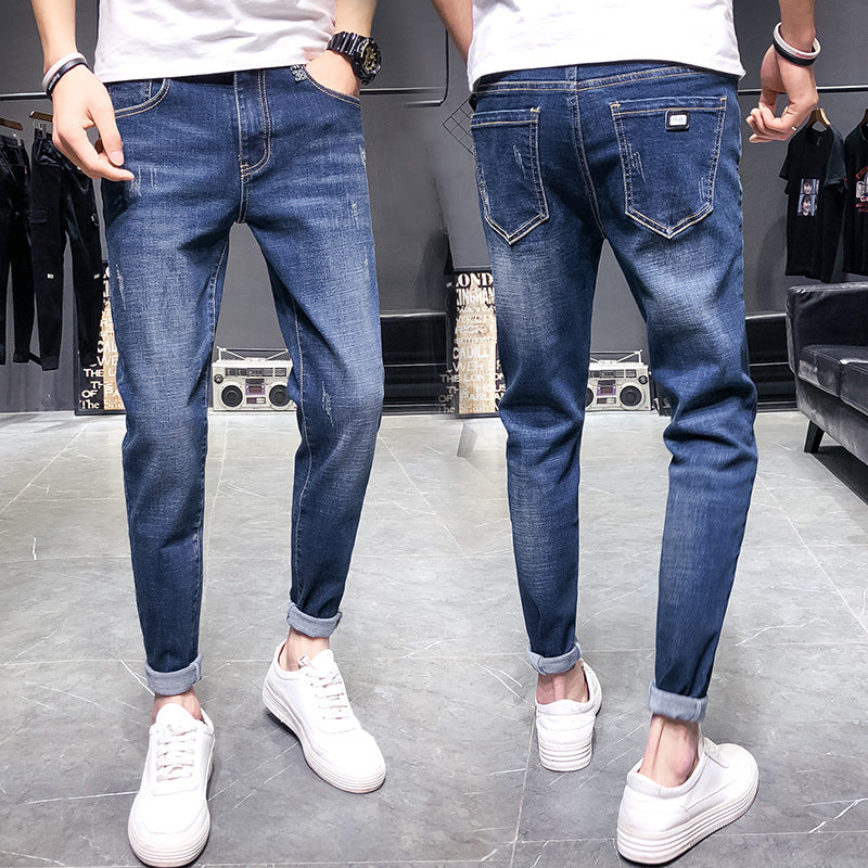 New Korean Version Of The Trend Of Slim Feet Young Long Jeans Men