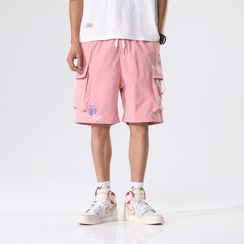 Multi-Pocket Overalls, Summer Trendy Men'S Sports Five-Point Pants