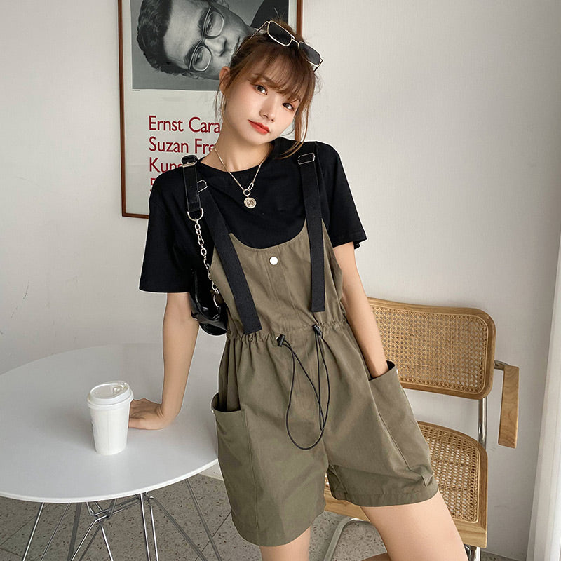 Strap Shorts Two-piece Suit Fat Mm Fried Street Summer Dress Slimming Dress