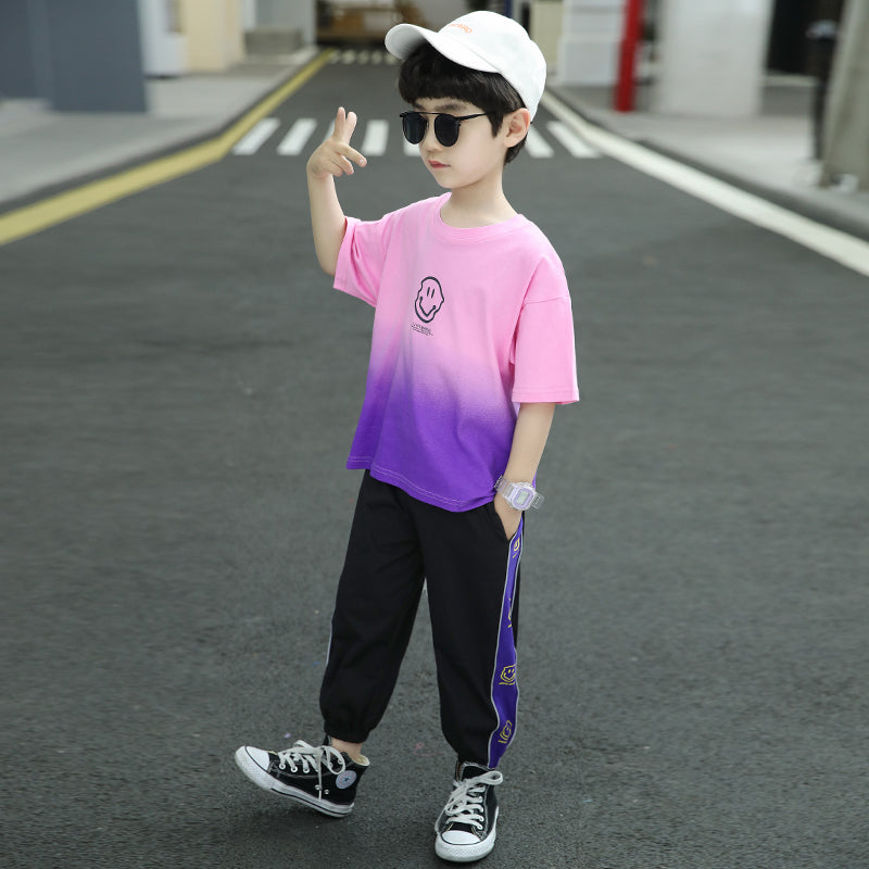Boys' Summer Suits  Children's Summer Foreign Style Handsome Middle-aged Children