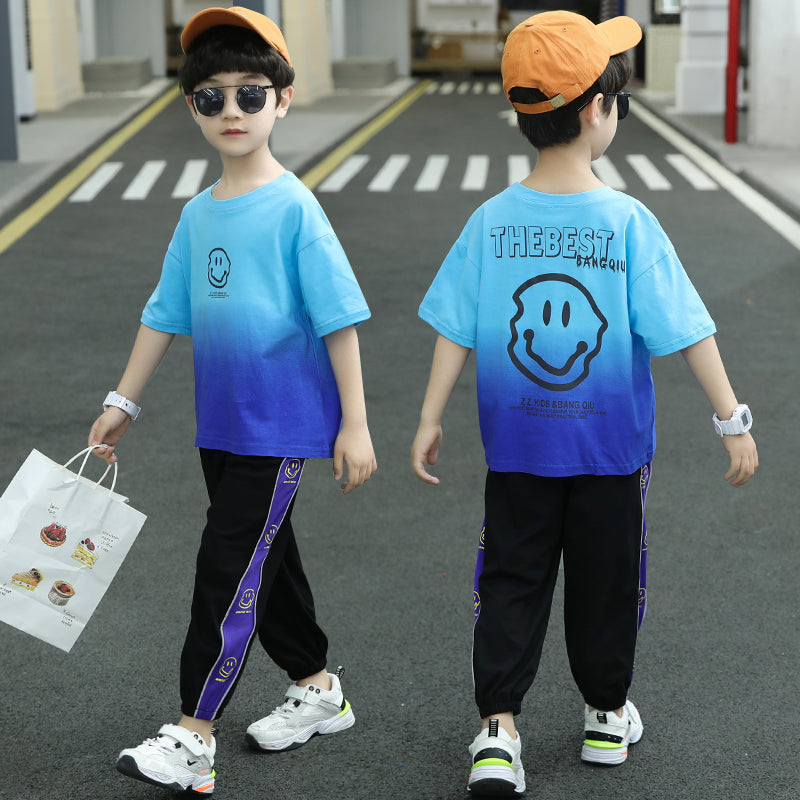 Boys' Summer Suits  Children's Summer Foreign Style Handsome Middle-aged Children