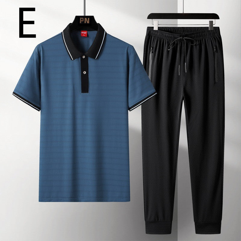 Ice Silk Short-sleeved T-shirt Suit Comfortable And Breathable POLO Shirt