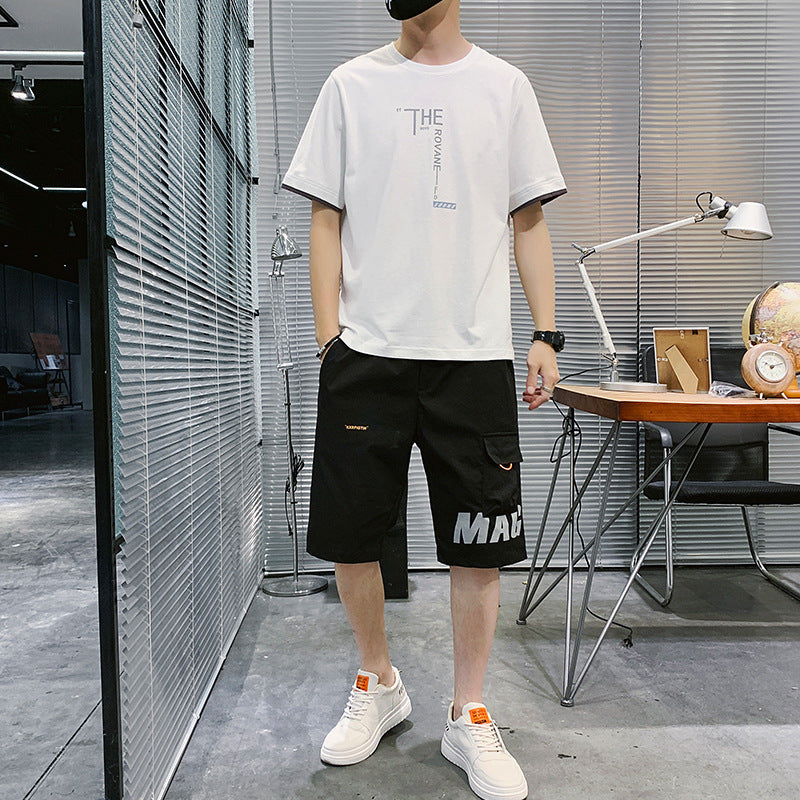 Summer New Men''s Hip-hop, Korean Style Short Sleeve T-shirt, Loose And Casual, With Sportswear