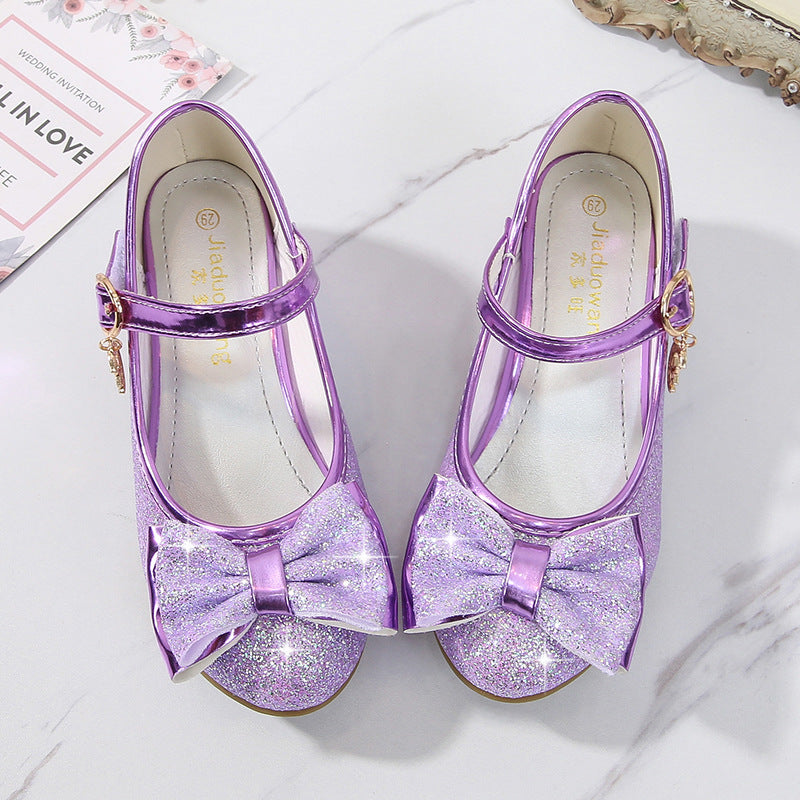 Fashion Simple Girls Crystal Leather Shoes