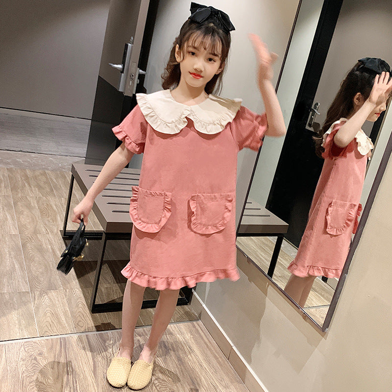 New Net Red Korean Cotton Dress Doll Collar Summer Skirt