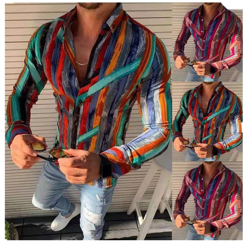 Youth Long-sleeved Men's Casual Shirt