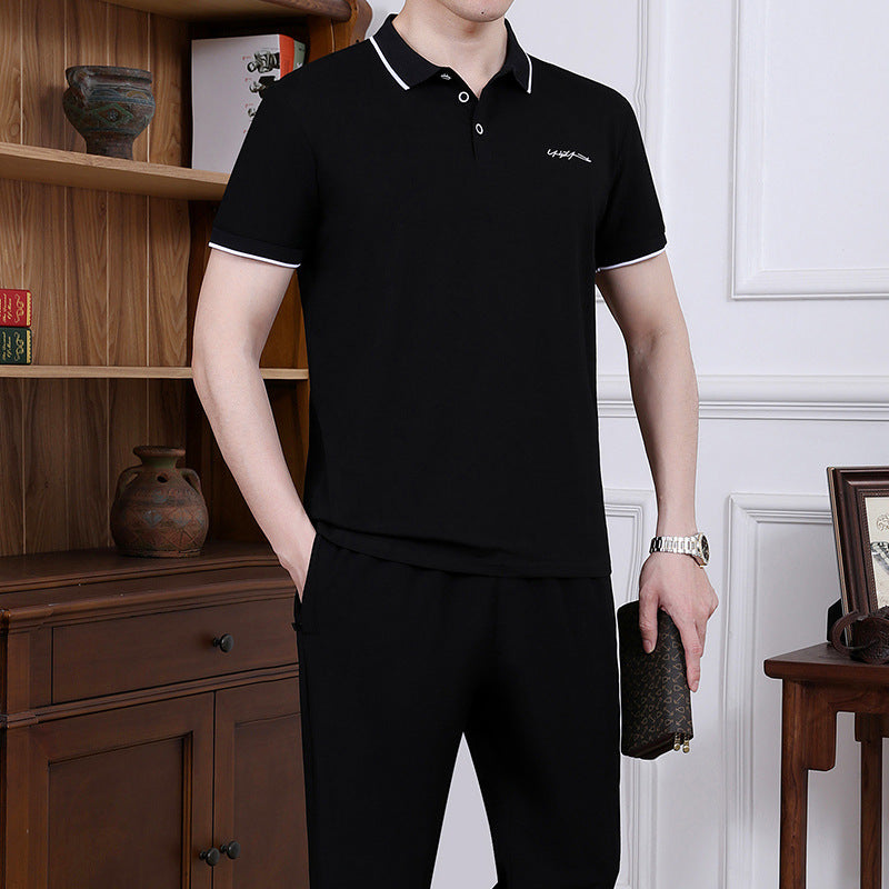 New Men's Two-piece Trousers Short Sleeve Casual Sports Men's Clothing