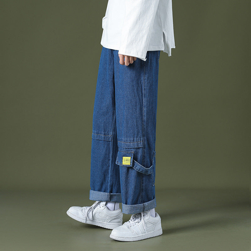 Men's Loose Straight-leg Jeans Korean Style Trendy Brand Casual Wild Handsome Trend
