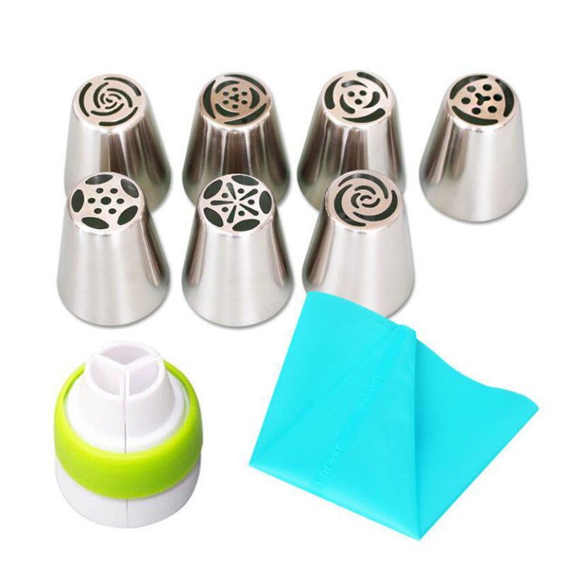11pcs Russian Tulip Icing Piping Nozzles Tip Confectionery Flower Cream Nozzles Pastry Leaf Tips Cupcake Cake Decorating Tools