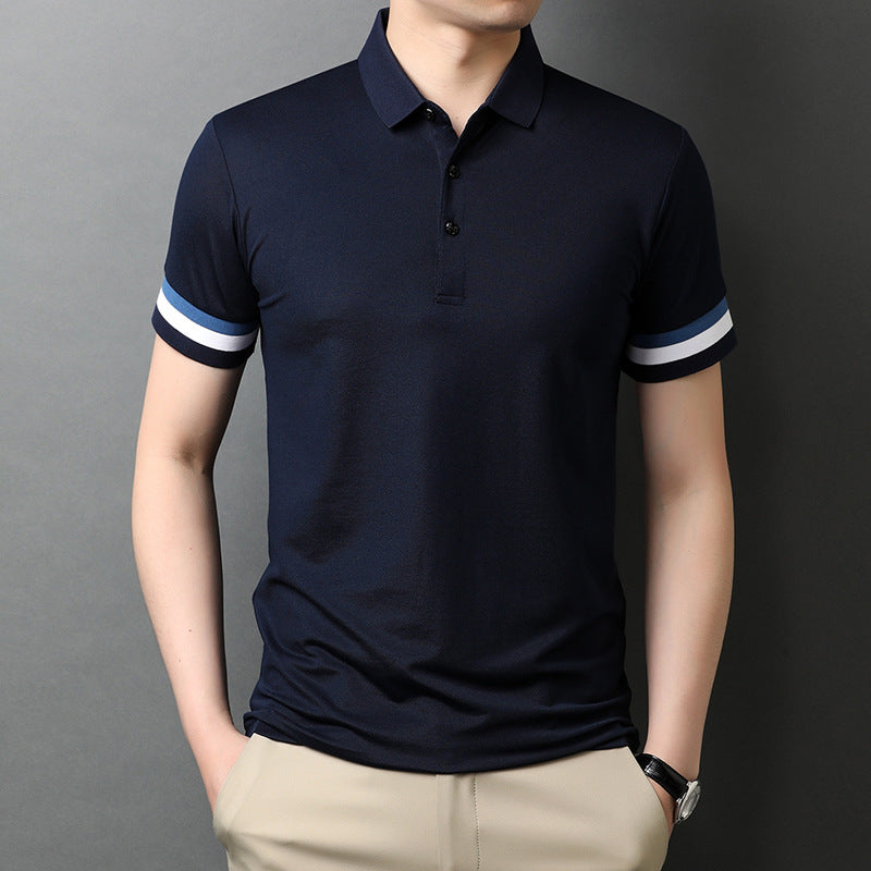 Middle-Aged Men'S Thin Short-Sleeved T-Shirt