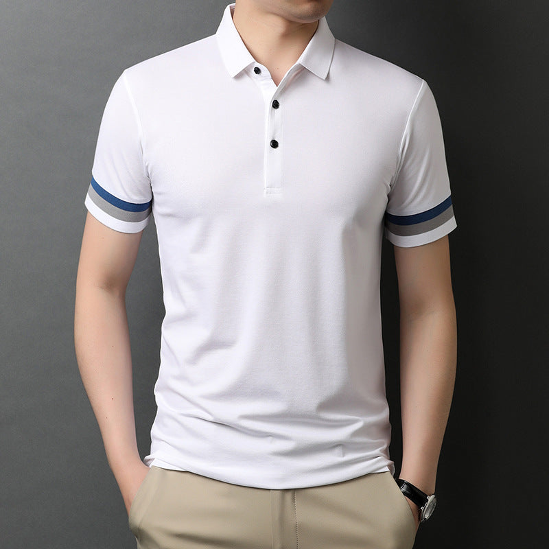 Middle-Aged Men'S Thin Short-Sleeved T-Shirt