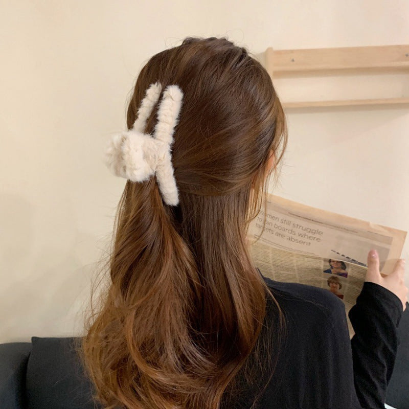 Plush Catch Clip Imitating Rabbit Hair Hairpin Elegant Temperament