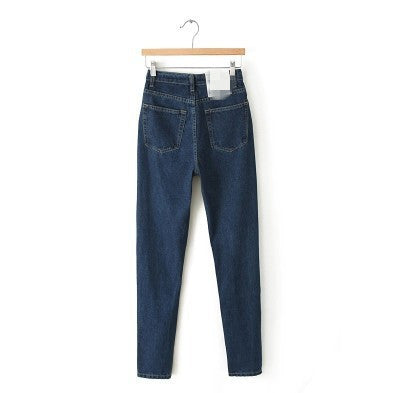 Washed high-rise jeans