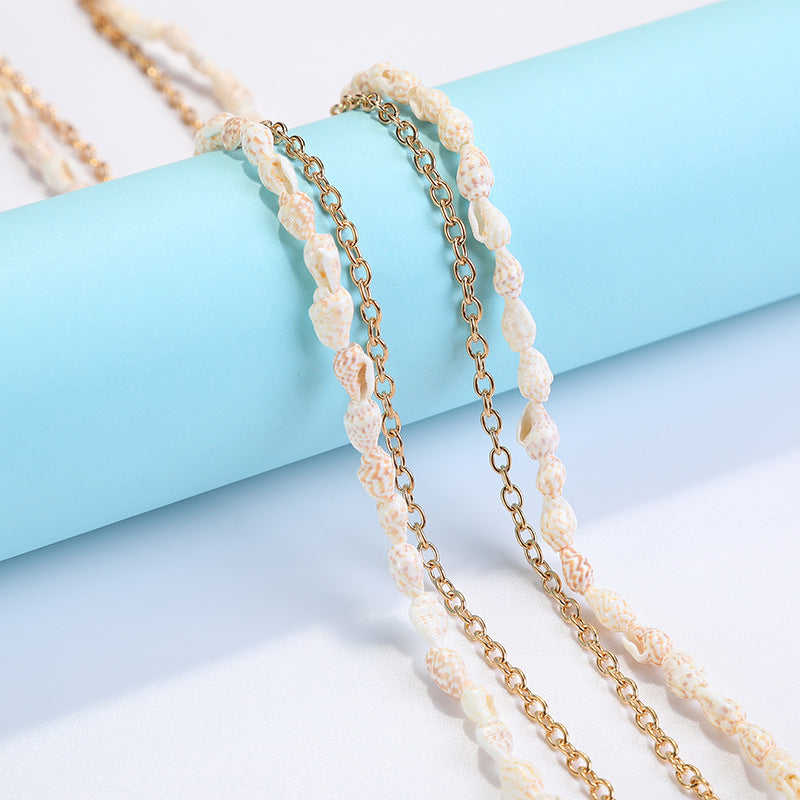 Transparent Beaded Chain Necklace Drop-proof Glasses Hanging Chain Pearl Necklace