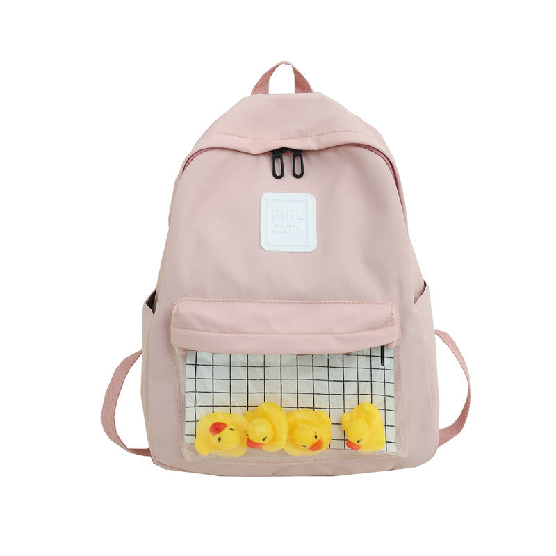 Cute little yellow duck transparent backpack