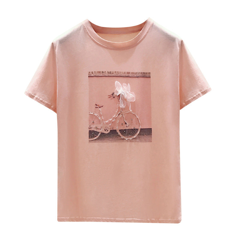 Summer Fashion With Loose Blouses, Women Cover Belly And Reduce Age, Short-sleeved T-shirts