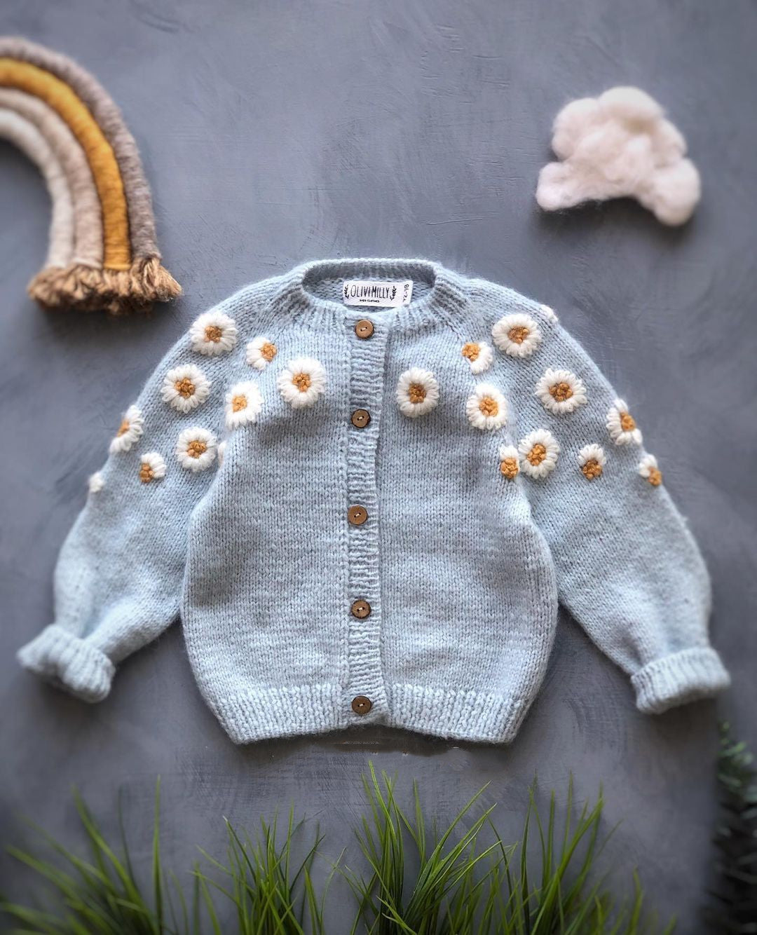 Wool Cardigan Sweater Embroidered Baby Children's Sweater